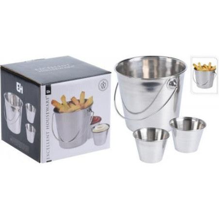 SET 3 PIEZAS PARA APERITIVOS ACERO INOX. A12405130 SET 3 PIEZAS PARA APERITIVOS ACERO INOX. A12405130