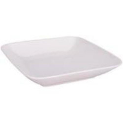 PLATO CUADRADO HONDO PORCELANA BLANCO 21CM