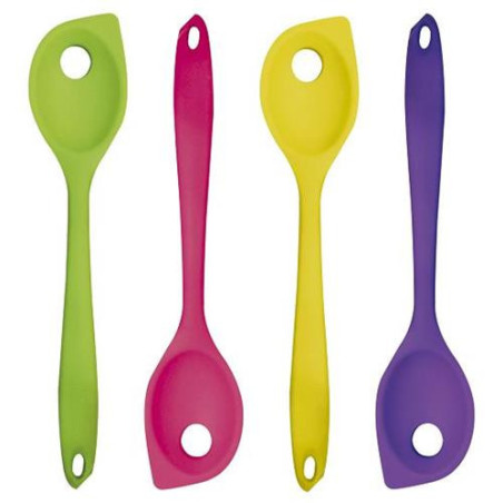 CUCHARA SILICONA FLUOR 27 CM. COLORES SURTIDOS