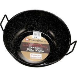 SARTEN HONDA CON ASAS ESMALTADA PATA NEGRA 40CM.