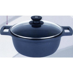 CACEROLA ALTA AL. FUNDIDO CON TAPA CRIS 24 CM.