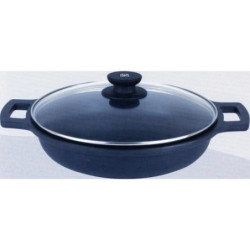 CACEROLA BAJA AL. FUNDIDO CON TAPA CRIS 32 CM.