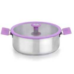 CACEROLA CON TAPA CRISTAL 26 LILA A690356