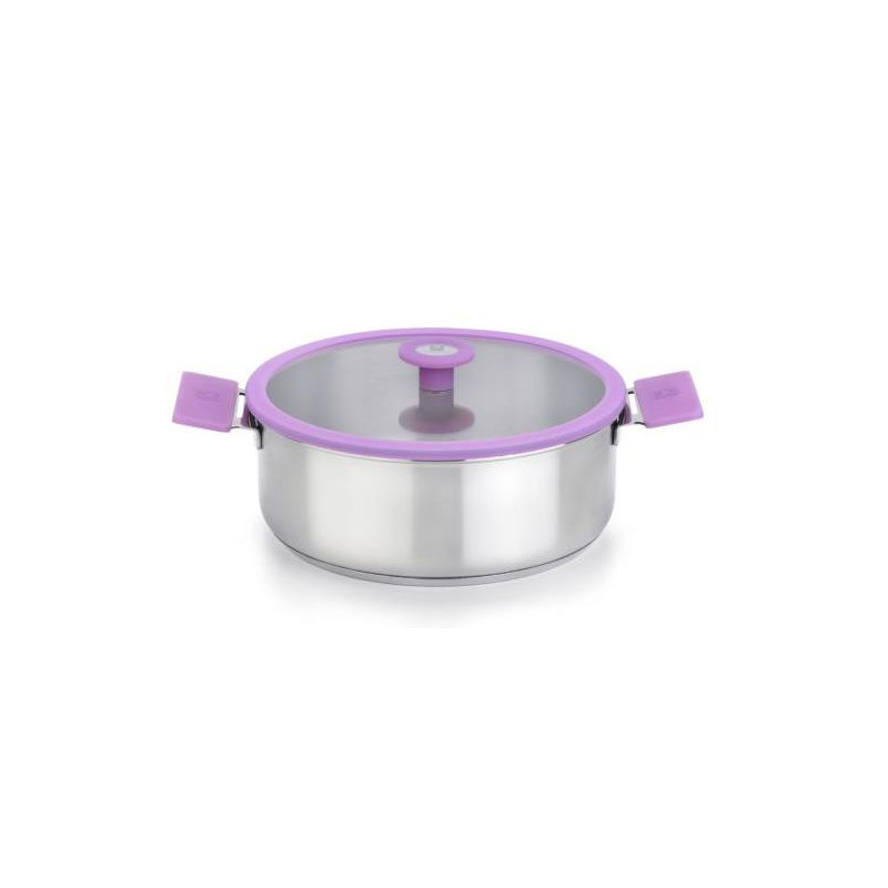 CACEROLA CON TAPA CRISTAL 26 LILA A690356