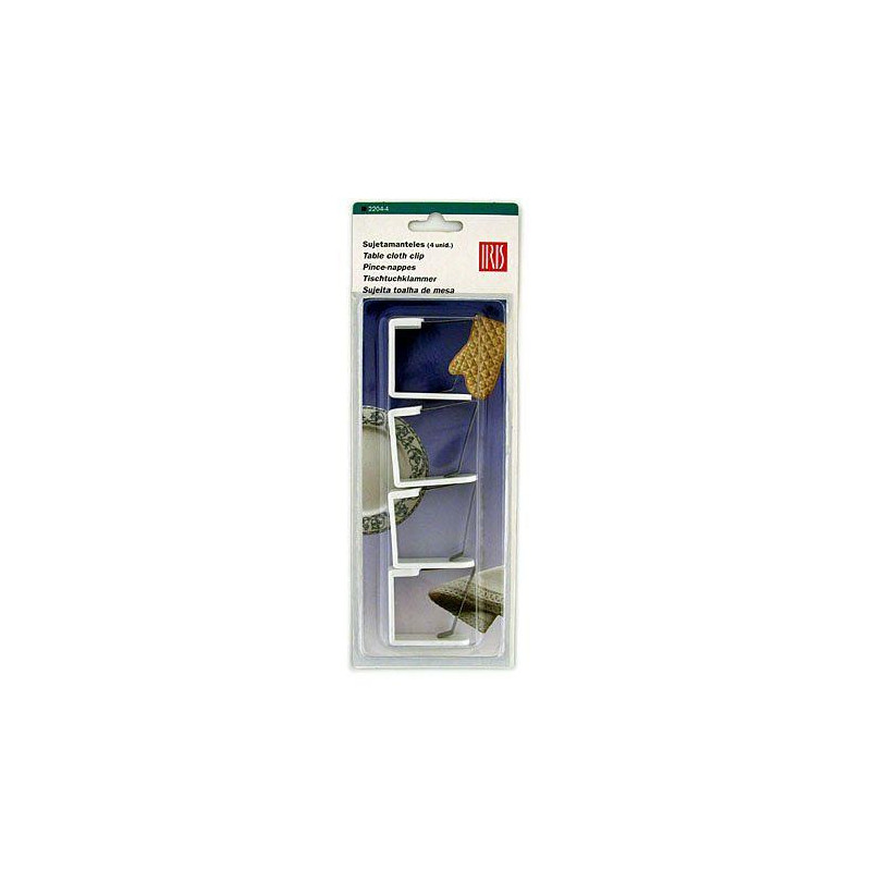 SUJETA-MANTELES ABS 4 UNIDADES INOXIDABLE 2204