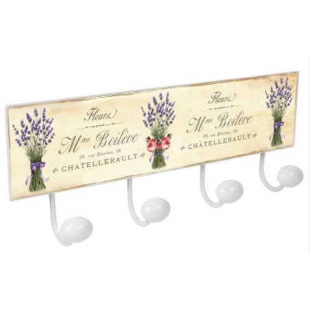 PERCHA PARED 4 POMOS PORCELANA LAVANDA 4 9063B35