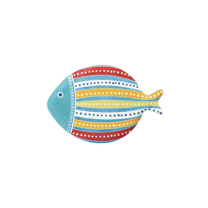 PLATO PESCADO PEQUEÑO 27X19CM PORCELANA ROJO