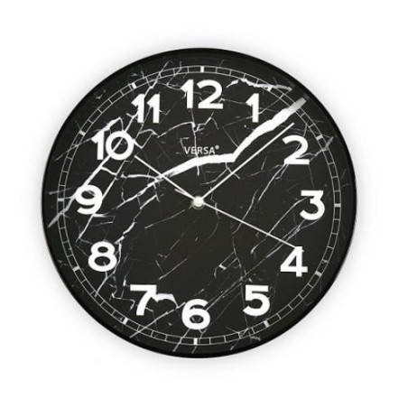 RELOJ ALUMINIO MARMOL NEGRO 31 CM. 18560271