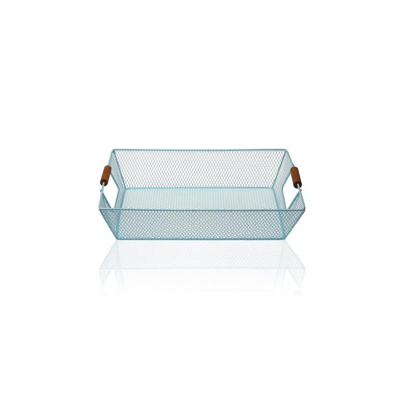 CESTA AZUL METAL 35X25X8CM. 15619960
