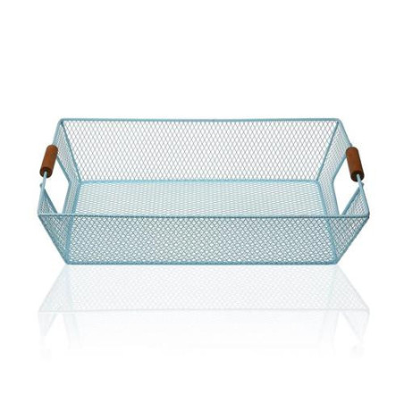 CESTA AZUL METAL 35X25X8CM. 15619960