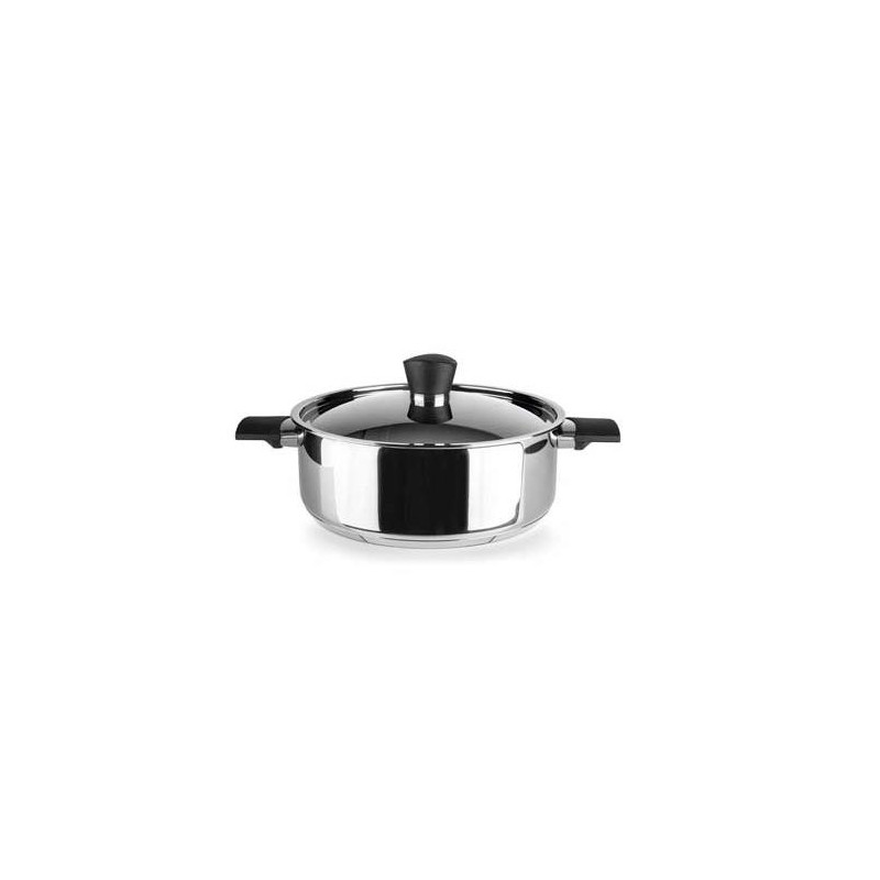 CACEROLA 20 CM ACERO INOX 18/10 ASAS DE BAQUELITA