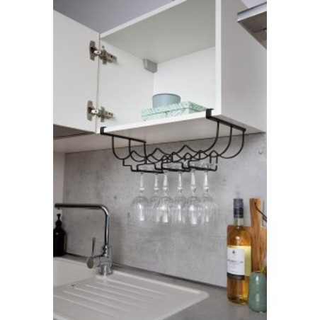 COLGADOR BOTELLAS Y COPAS KLEA NEGRO 53259