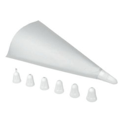 JUEGO 3 MANGAS PASTELERAS DESECHABLES+7 BOQUILLAS