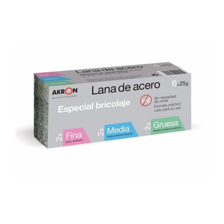 BOBINA LANA ACERO SUR.FINA-MEDIANO-GRUESA 6X25 GR.