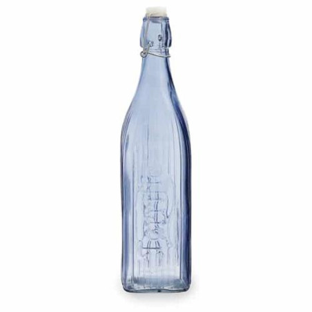 BOTELLA GASEOSA CUADRAD 1L AZUL VIBA QD