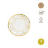 PLATO REDONDO CARTON 18CM BLANCO Y ORO 8UDS 7674