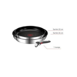 SET 2 SARTENES TEFAL 22/26CM + MANGO L8973S45