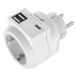 ENCHUFE ADAPTARDOR CON 2 USB Y 1USB-C 420045