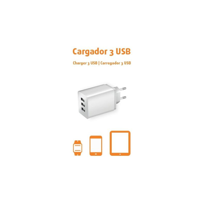 ENCHUFE CON 3 CARGADORES USB 420046 ENCHUFE CON 3 CARGADORES USB 420046