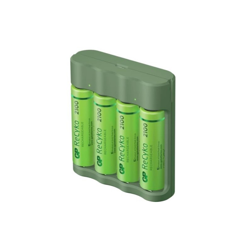 CARGADOR GP RECYKO 4 PILAS AA O AAA + 4 PILAS AA