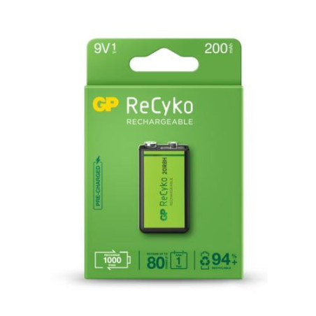 PILA RECARGABLE PRECARGADA RECYKO 6LR61 9V