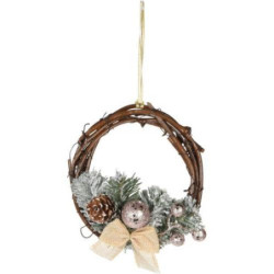 CORONA RAMAS RATAN DECORADA 15CM AKB003040