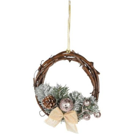 CORONA RAMAS RATAN DECORADA 15CM AKB003040