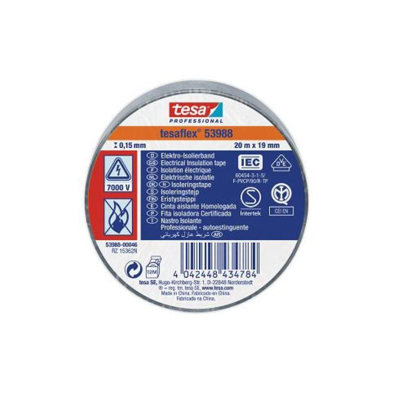 CINTA AISLANTE 20X19 GRIS 53988-46