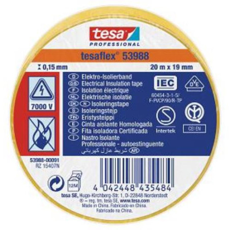 CINTA AISLANTE 20X19 AMARILLA 53988-91