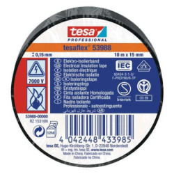 CINTA AISLANTE PROFESIONAL 10 M X 15 MM NEGRO