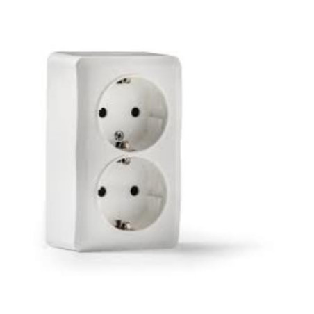 DOBLE BASE TT LATERAL SUPERFICIE BLANCA 16A-250V DOBLE BASE TT LATERAL SUPERFICIE BLANCA 16A-250V