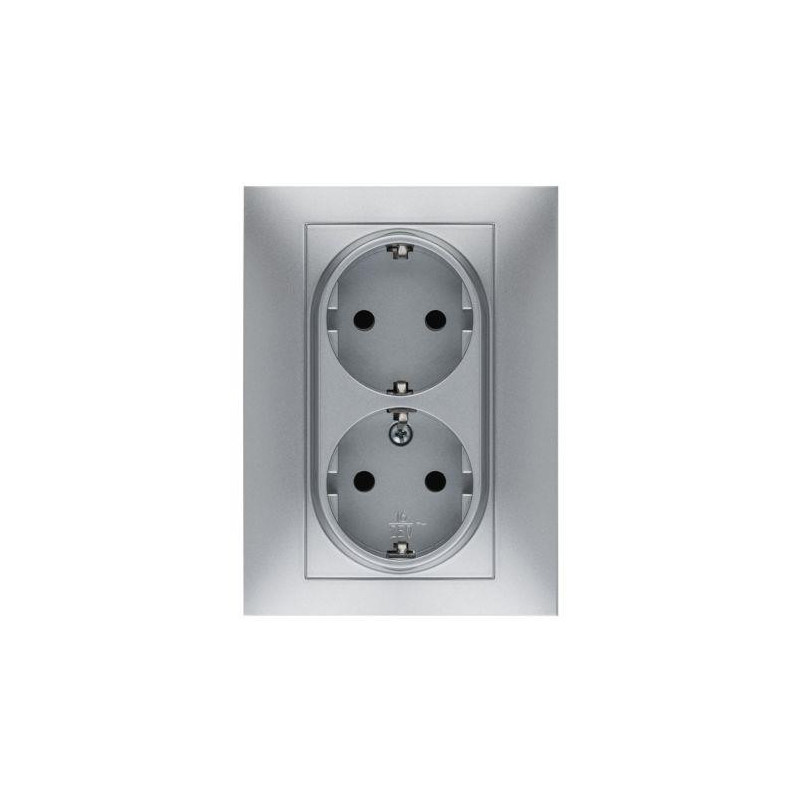 DOBLE TOMA CORRIENTE 16 AH. 250 V. ALUMINIO 9225 DOBLE TOMA CORRIENTE 16 AH. 250 V. ALUMINIO 9225