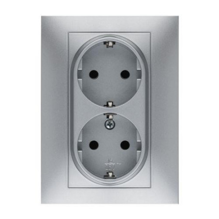 DOBLE TOMA CORRIENTE 16 AH. 250 V. ALUMINIO 9225 DOBLE TOMA CORRIENTE 16 AH. 250 V. ALUMINIO 9225