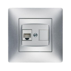 TOMA TELEFONO RJ-11 ALUMINIO 9237