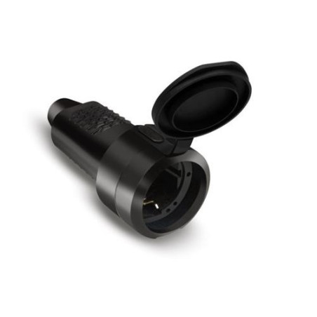 CLAVIJA HEMBRA TT 16 AH. 250 V. GOMA NEGRA