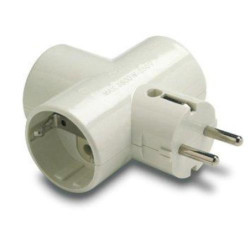 ADAPTADOR TRIPLE TOMA TIERRA CERAMICA 1303