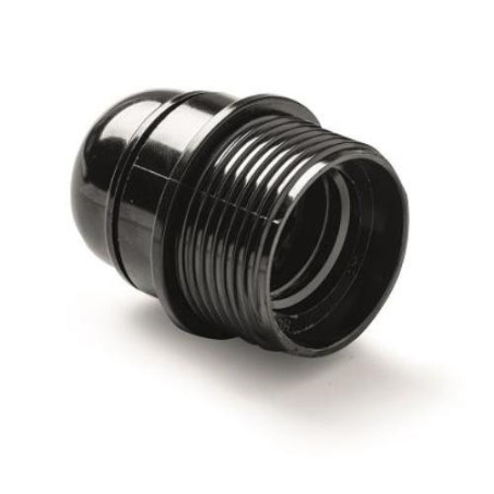 PORTALAMPARAS BAQUELITA E-27 ROSCADO+TOPE NEGRO