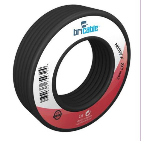 CABLE MANGUERA REDONDA H05VV-F 2X1 NEGRA 10M