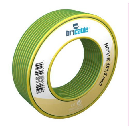 CABLE FLEXIBLE H07V-K AMARILLO-VERDE 1X2.5 5M