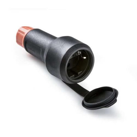 BASE AEREA TT 16A 250V NGRO IP54 C/TAPA Y PRENSA