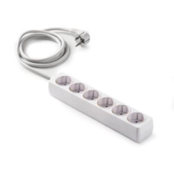 BASE 6 TOMAS/TOMA TIERRA CABLE 1.5 M. 9/506