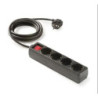 BASE 4 TOMAS TT C/INTERRUPTOR CABLE 1.5M. NEGRO
