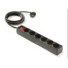 BASE 6 TOMAS TT C/INTERRUPTOR CABLE 1.5M. NEGRO
