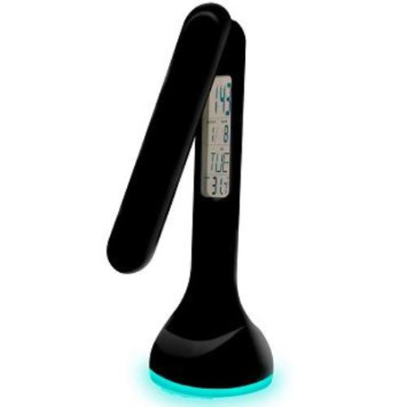LAMPARA LED RECARGABLE CON RELOJ 4W. NEGRA 23942 LAMPARA LED RECARGABLE CON RELOJ 4W. NEGRA 23942