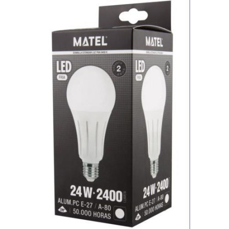 BOMBILLA LED ESTANDAR E27 24 WATIOS FRIA 23294