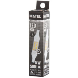 BOMBILLA LED LINEAL 78MM R7S 5 WATIOS 360 FRIA