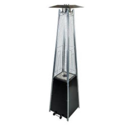 ESTUFA EXTERIOR GAS PIRAMIDE NEGRO SOL FUEGO
