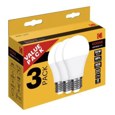 BOMBILLA LED A60 CALIDA 10W (PACK-3) 30419582