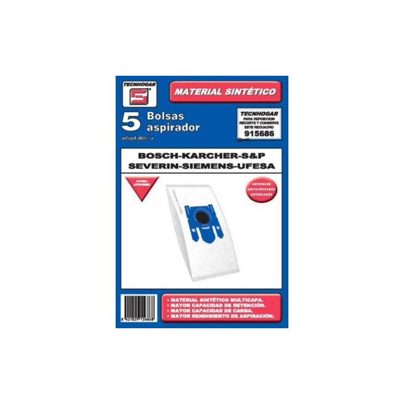 CAJA 5 BOLSAS ASPIRADOR BOSCH-SIEMENS-UFESA 915686 CAJA 5 BOLSAS ASPIRADOR BOSCH-SIEMENS-UFESA 915686