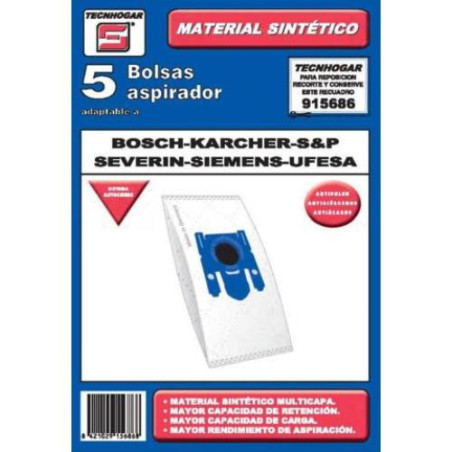 CAJA 5 BOLSAS ASPIRADOR BOSCH-SIEMENS-UFESA 915686 CAJA 5 BOLSAS ASPIRADOR BOSCH-SIEMENS-UFESA 915686